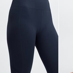 Fabletics Sync High-Waisted Perforated 7/8 Navy Color:Thunder